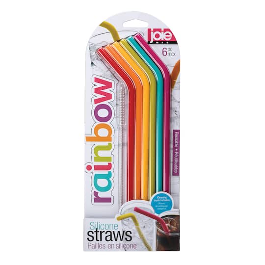 Joie Silicone Rainbow Straws, 6ct.